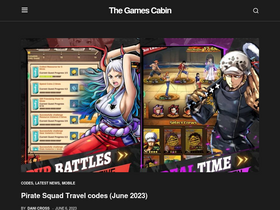 'thegamescabin.com' screenshot