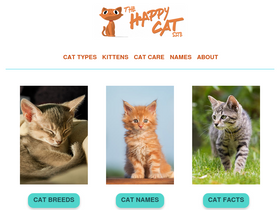 'thehappycatsite.com' screenshot