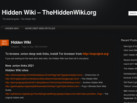 'thehiddenwiki.org' screenshot