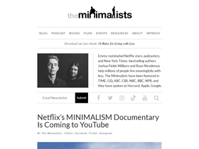 'theminimalists.com' screenshot