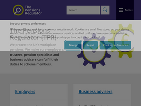 'thepensionsregulator.gov.uk' screenshot