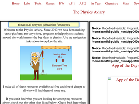 'thephysicsaviary.com' screenshot