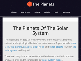 'theplanets.org' screenshot