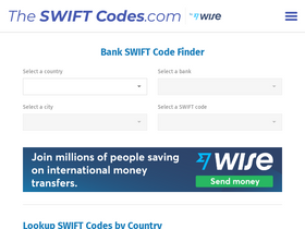 'theswiftcodes.com' screenshot