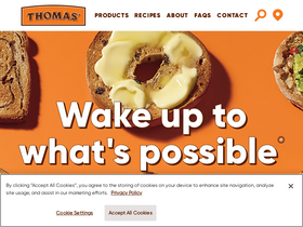 'thomasbreads.com' screenshot