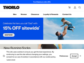 'thorlo.com' screenshot