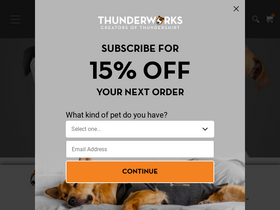 'thundershirt.com' screenshot