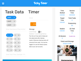 'tickytimer.com' screenshot