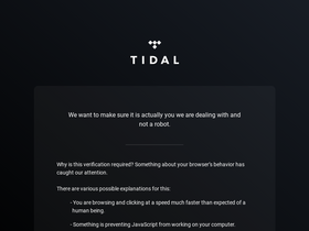 'tidal.com' screenshot