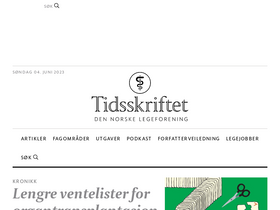'tidsskriftet.no' screenshot