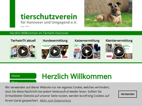 'tierheim-hannover.de' screenshot