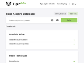 'tiger-algebra.com' screenshot