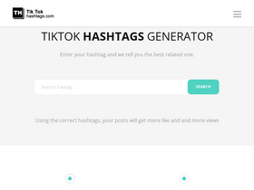'tiktokhashtags.com' screenshot