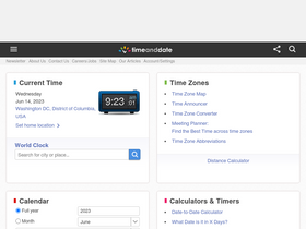 'timeanddate.com' screenshot
