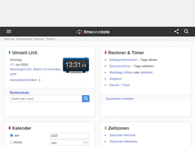 'timeanddate.de' screenshot