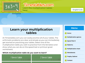 'timestables.com' screenshot