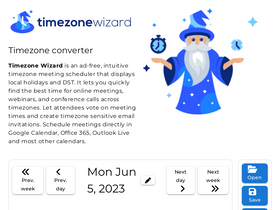 'timezonewizard.com' screenshot