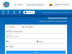 'tiquetesbaratos.com' screenshot