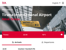 'tirana-airport.com' screenshot