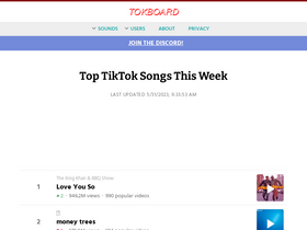 'tokboard.com' screenshot