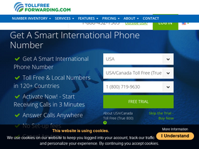 'tollfreeforwarding.com' screenshot