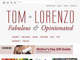 'tomandlorenzo.com' screenshot