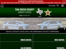 'tomgreencountysheriff.org' screenshot