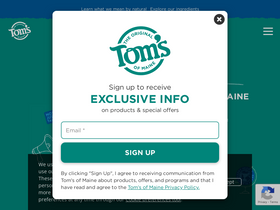 'tomsofmaine.com' screenshot