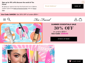 'toofaced.com' screenshot