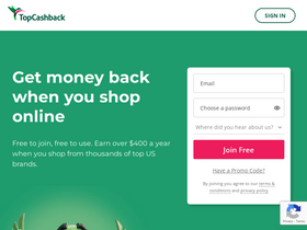 'topcashback.com' screenshot