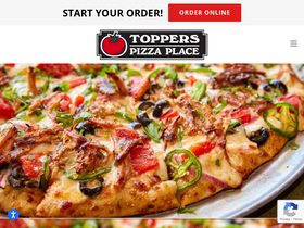 'topperspizzaplace.com' screenshot