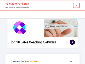 'topuniversitieslist.com' screenshot