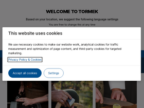 'tormek.com' screenshot