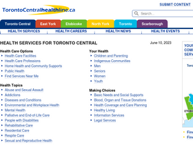 'torontocentralhealthline.ca' screenshot