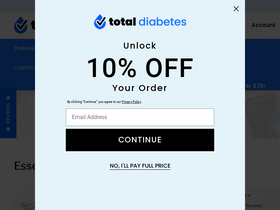 'totaldiabetessupply.com' screenshot