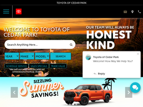 'toyotaofcedarpark.com' screenshot