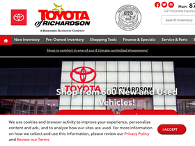 'toyotaofrichardson.com' screenshot