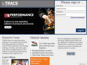 'tracsdirect.com' screenshot