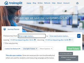 'trainsplit.com' screenshot