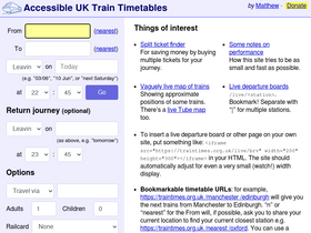 'traintimes.org.uk' screenshot