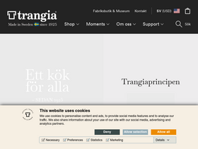 'trangia.se' screenshot