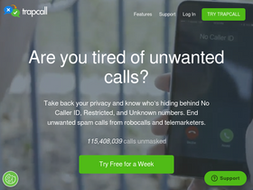 'trapcall.com' screenshot