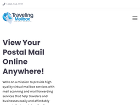 'travelingmailbox.com' screenshot