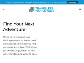 'travellersworldwide.com' screenshot