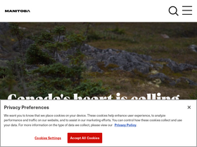 'travelmanitoba.com' screenshot