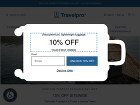 'travelpro.com' screenshot