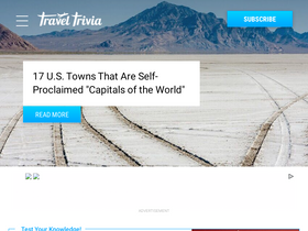 'traveltrivia.com' screenshot