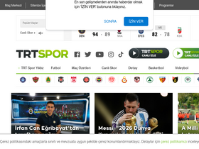 'trtspor.com.tr' screenshot