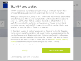 'trumpf.com' screenshot