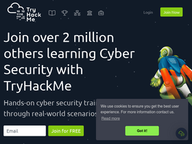 'tryhackme.com' screenshot